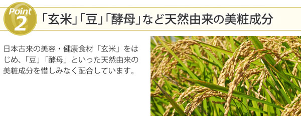 やさしさとこだわりのスキンケア GLOW EW GLOW EW グローエクストラシリーズ 玄米・豆・酵母など天然由来の美粧成分使用。日本古来の美容・健康食材「玄米」をはじめ、「豆」「酵母」といった天然由来美粧成分を惜しみなく配合しています。